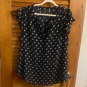 ANDREE BY UNIT Navy Polka Dot Blouse